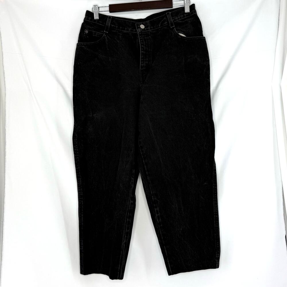 Vintage Gitano Womens 16 Petite Black Denim Jeans Hemmed See Measurements